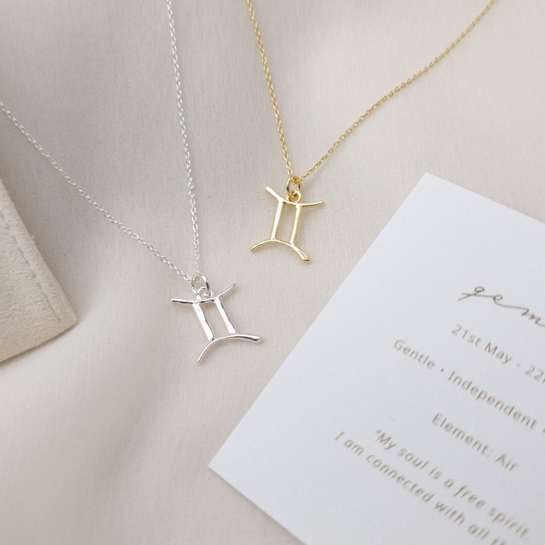Sterling Silver Gemini Necklace, Necklaces For Women, Star Sign Zodiac Astrology Jewellery, Gift