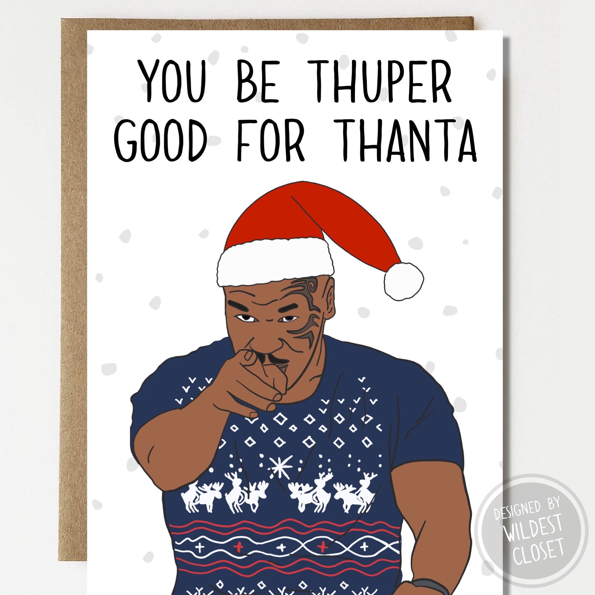Mike Tyson Merry Christmas Etsy