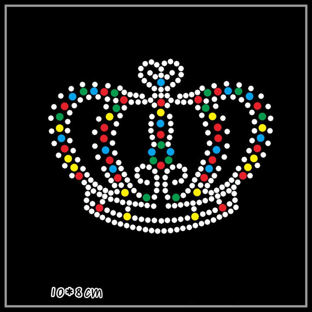 Crown Rhinestone Transfer Bling Hot Fix Iron On Patch Motif Design Transfer Iron On Hot Fix