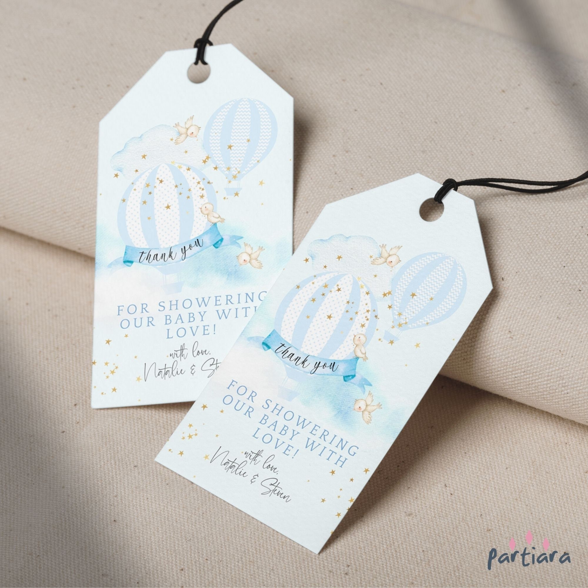 Hot Air Balloon Favor Tags Boy Baby Shower St Birthday Party Etsy