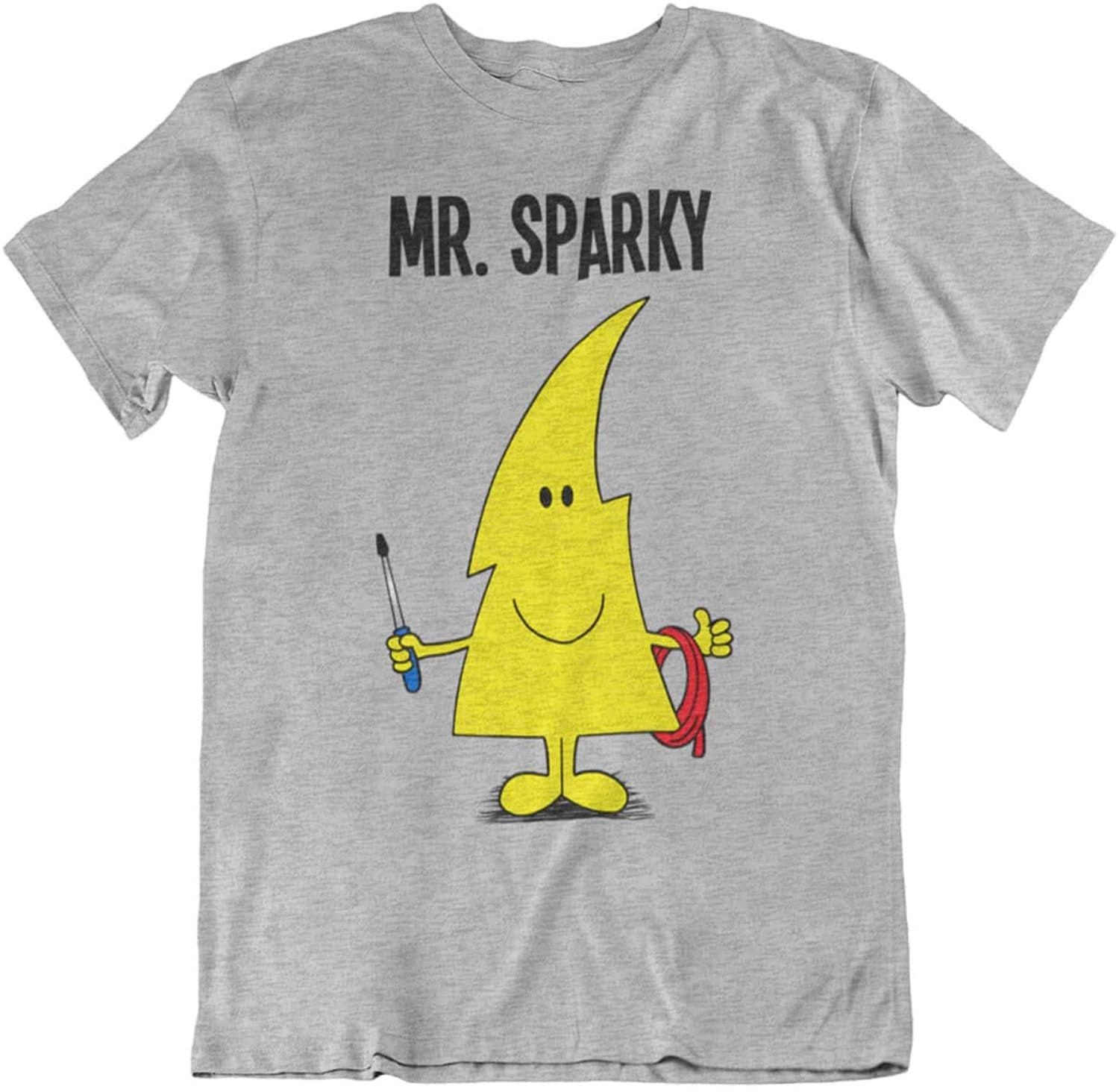 Mr Sparky - Mens Electrician Organic Cotton T-Shirt Sustainable Gift For Him