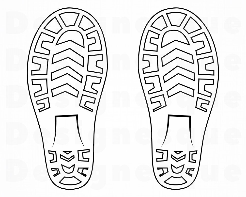 Shoe Print Outline Svg Shoeprint Svg Shoe Bottom Svg Shoe Etsy