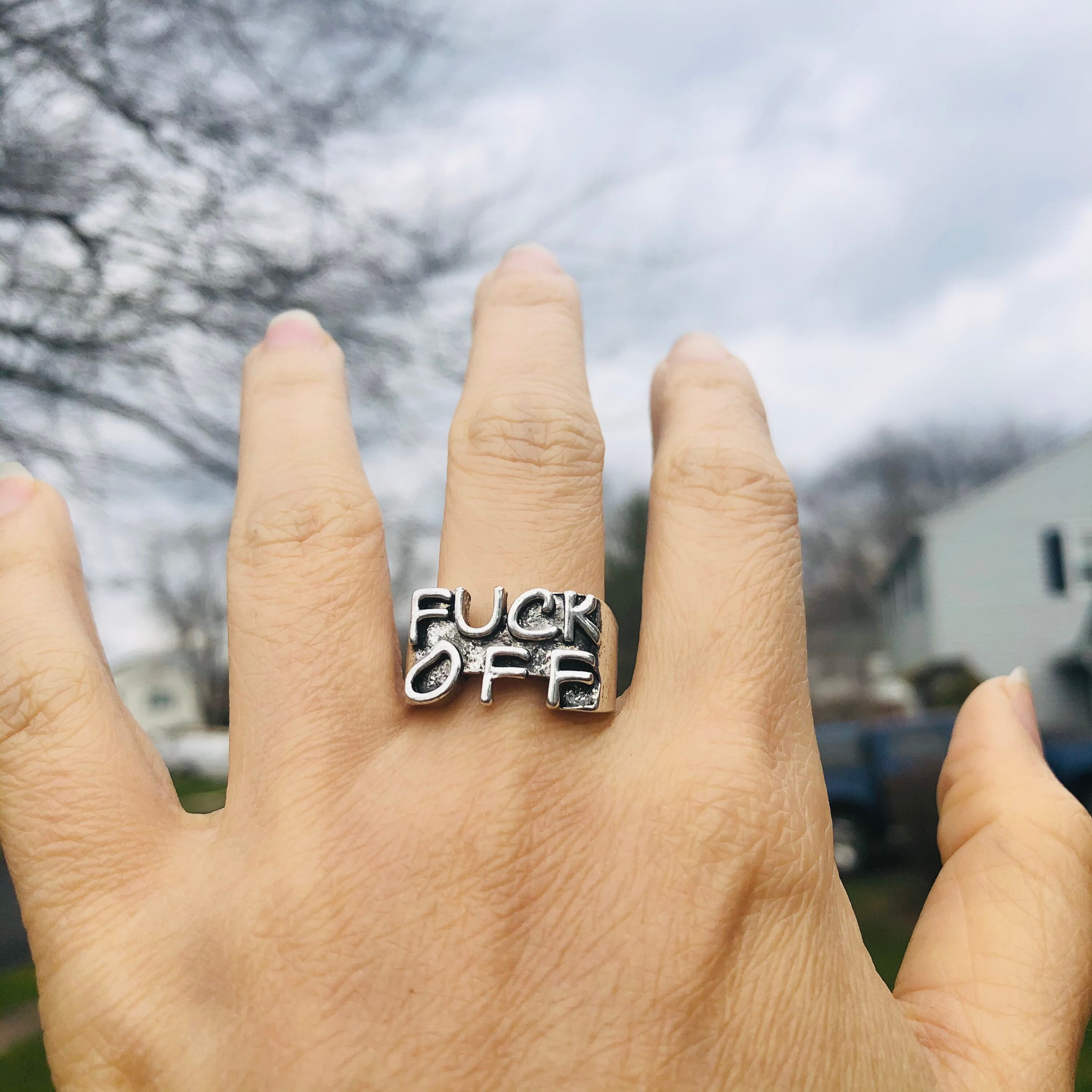 FUCK OFF Ring Fuck Off Letter Word Ring Statement Ring For Etsy