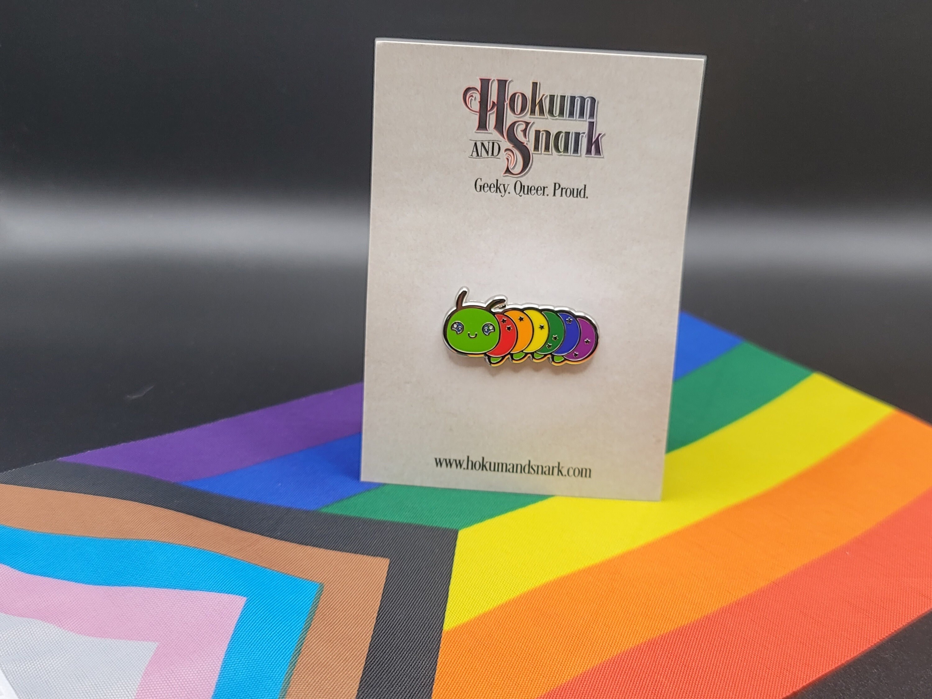 Rainbow Pride Pin Caterpillar Chibi Enamel Pin In Gay Pride Flag Colors Lgbtq Pins Subtle Pride