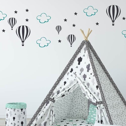 Hot Air Balloon Nursery Decals Hot Air Balloon And Cloud Etsy