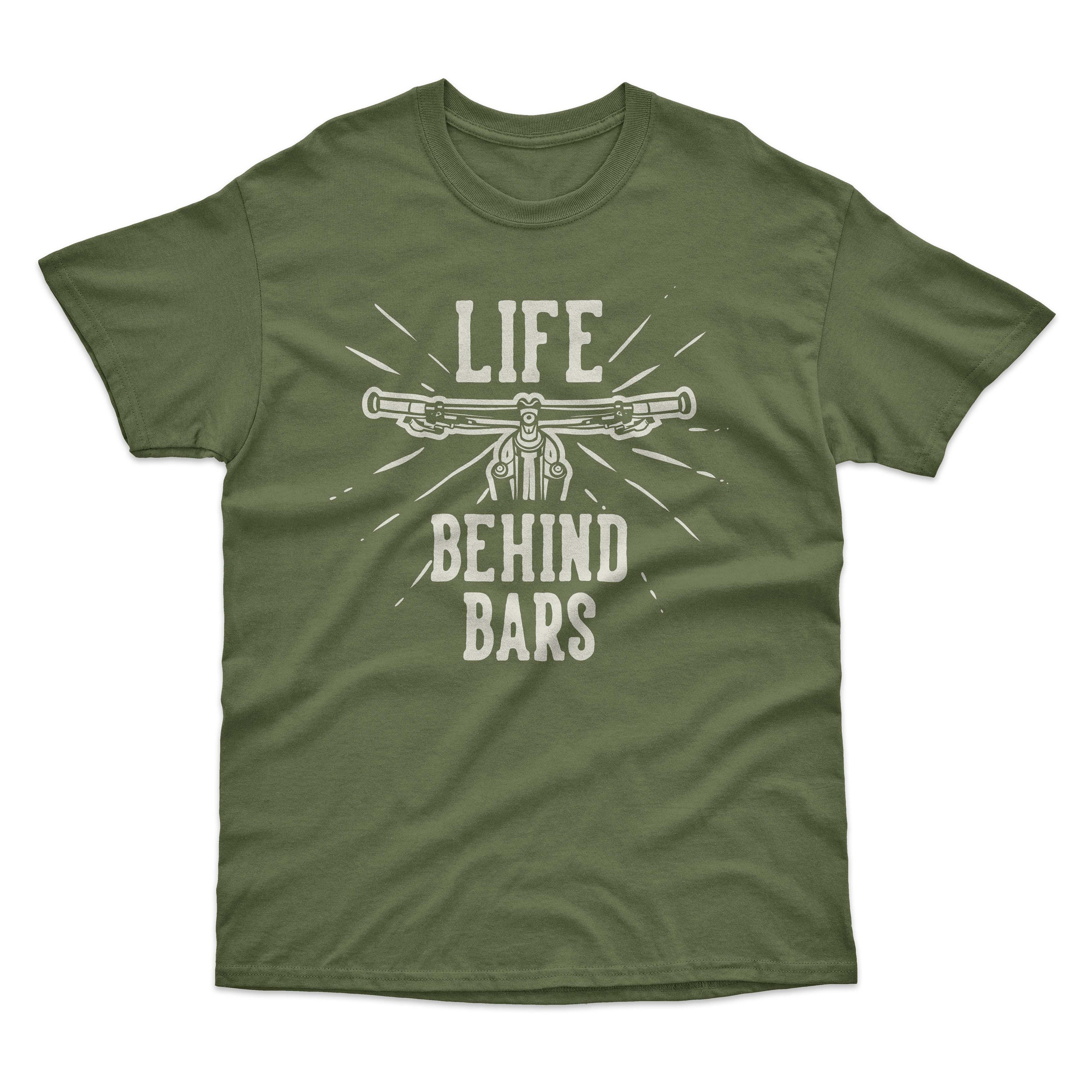 Life Behind Bars T-Shirt | Heavy Quality Funny Cycling Bicycle Bike Sport Gift Printed In-House