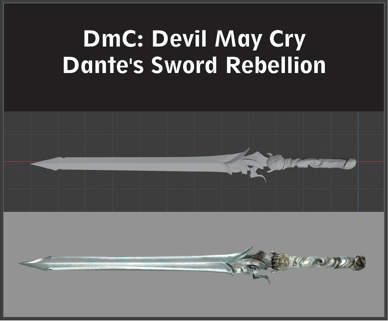 Dmc Devil May Cry Dante Sword Rebellion D Print Model Etsy