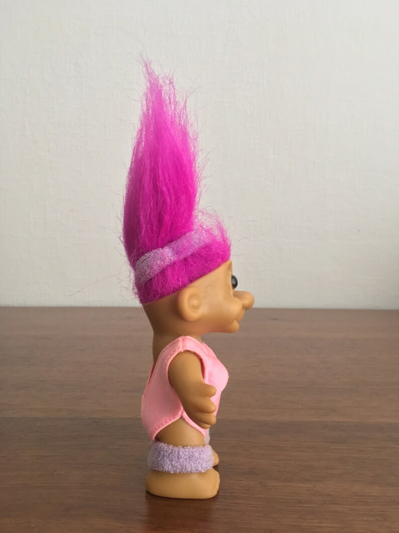 Vintage Russ Troll Doll Hot Pink Hair Gym Exercise Workout Troll Tall Etsy