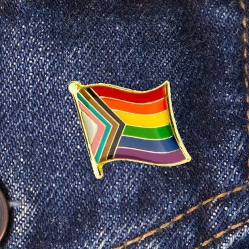 Progress Pride Flag Enamel Pin Pride Pins LGBTQ Pride Etsy UK