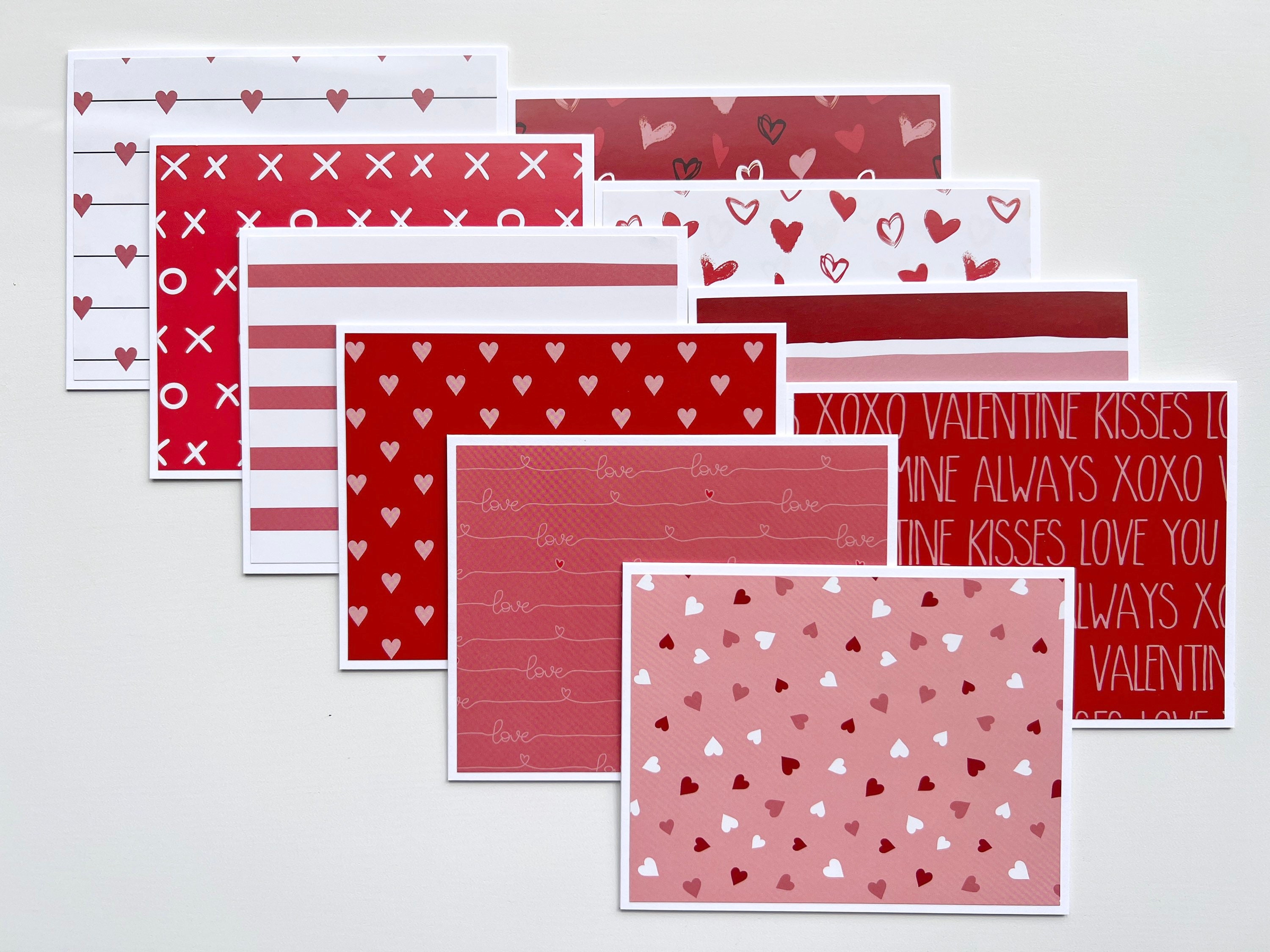 Set of 10 Blank Valentines Cards Valentines Day Card Pack image 1