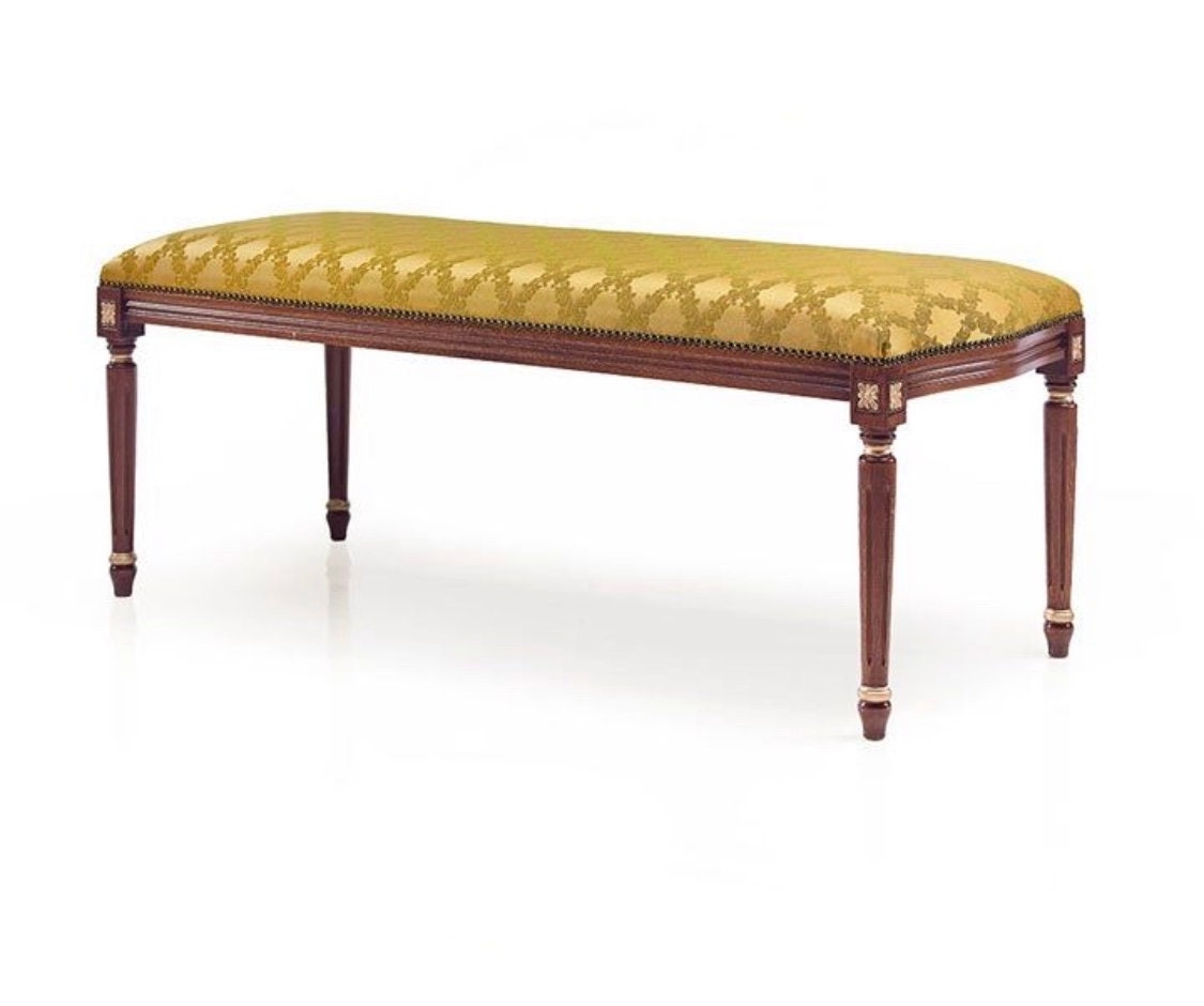 LouisAuguste Ottoman Bench Footstool Bespoke Custom Finished Wood Upholstered To Order Handmade Seating By Millmax