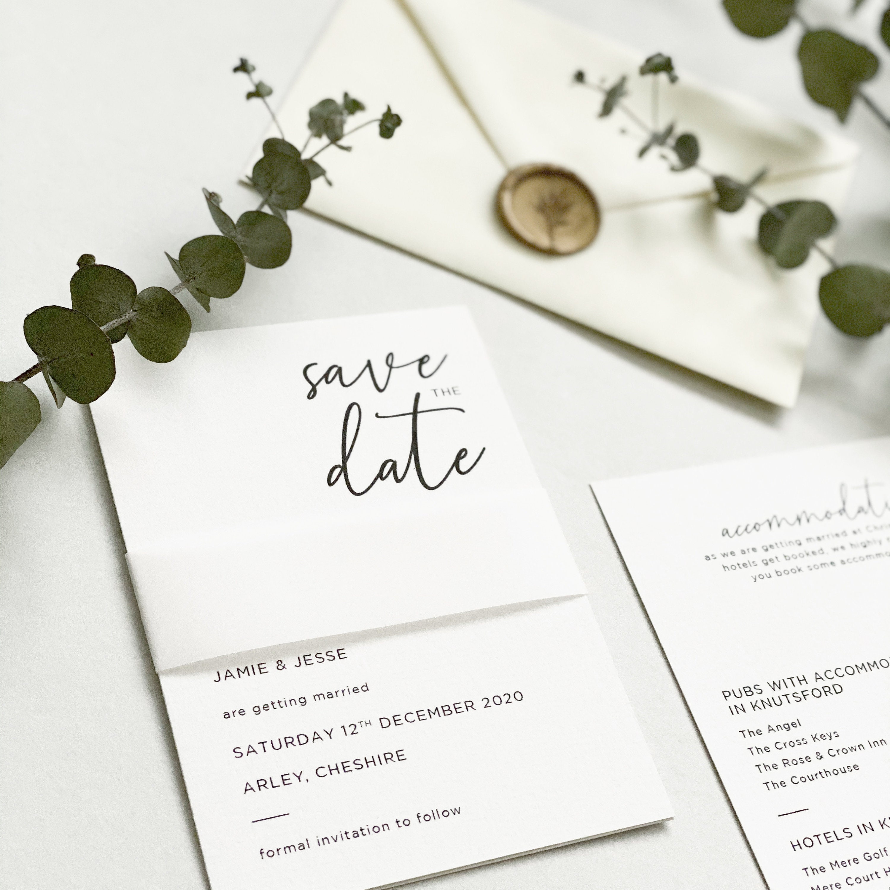Minimalist Save The Date - Vellum Wedding Save Invitation Custom Sample