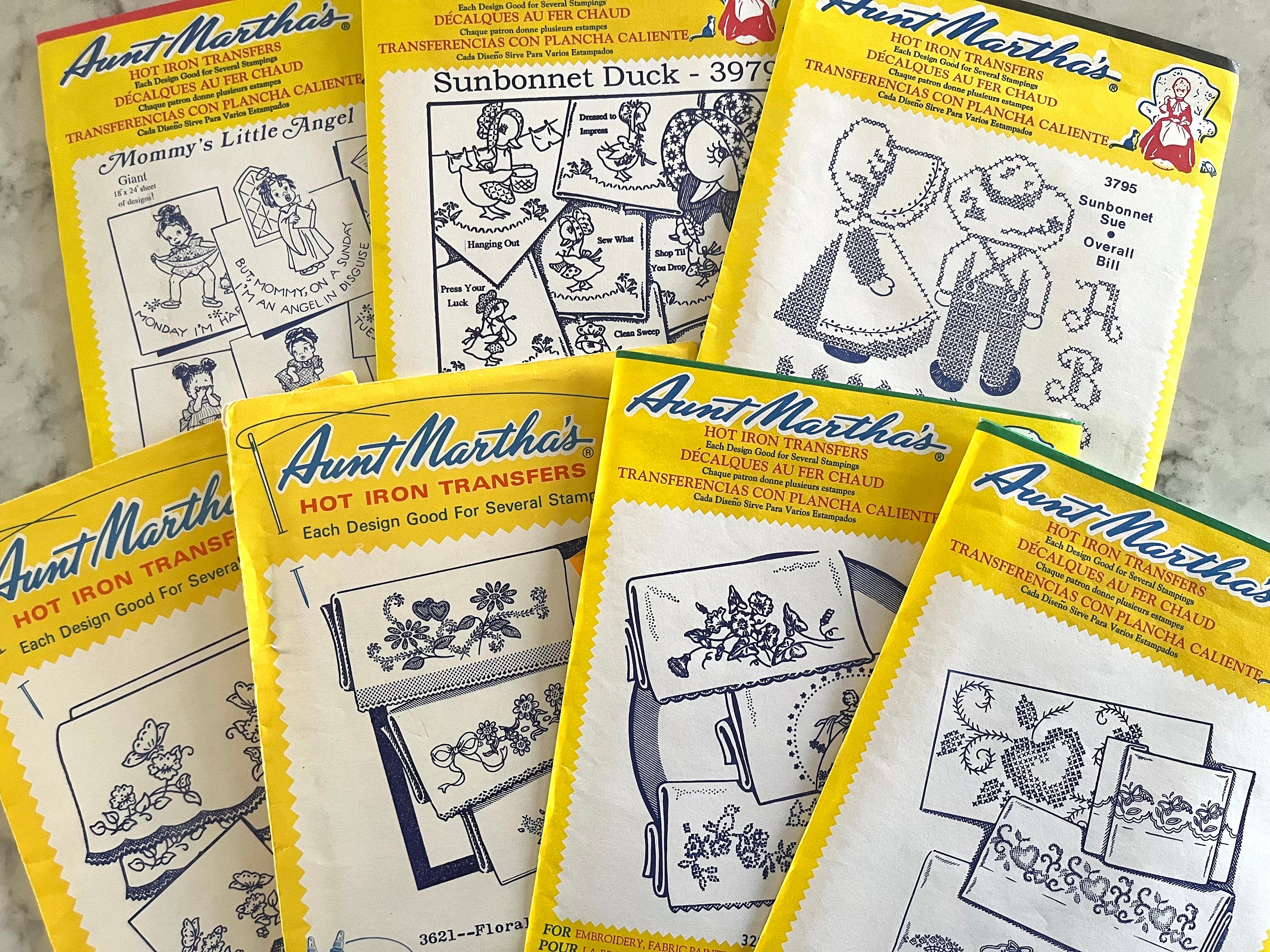 UNCUT Most Unopened Vintage Aunt Martha S Hot Iron Transfers For Linens Tea Towels