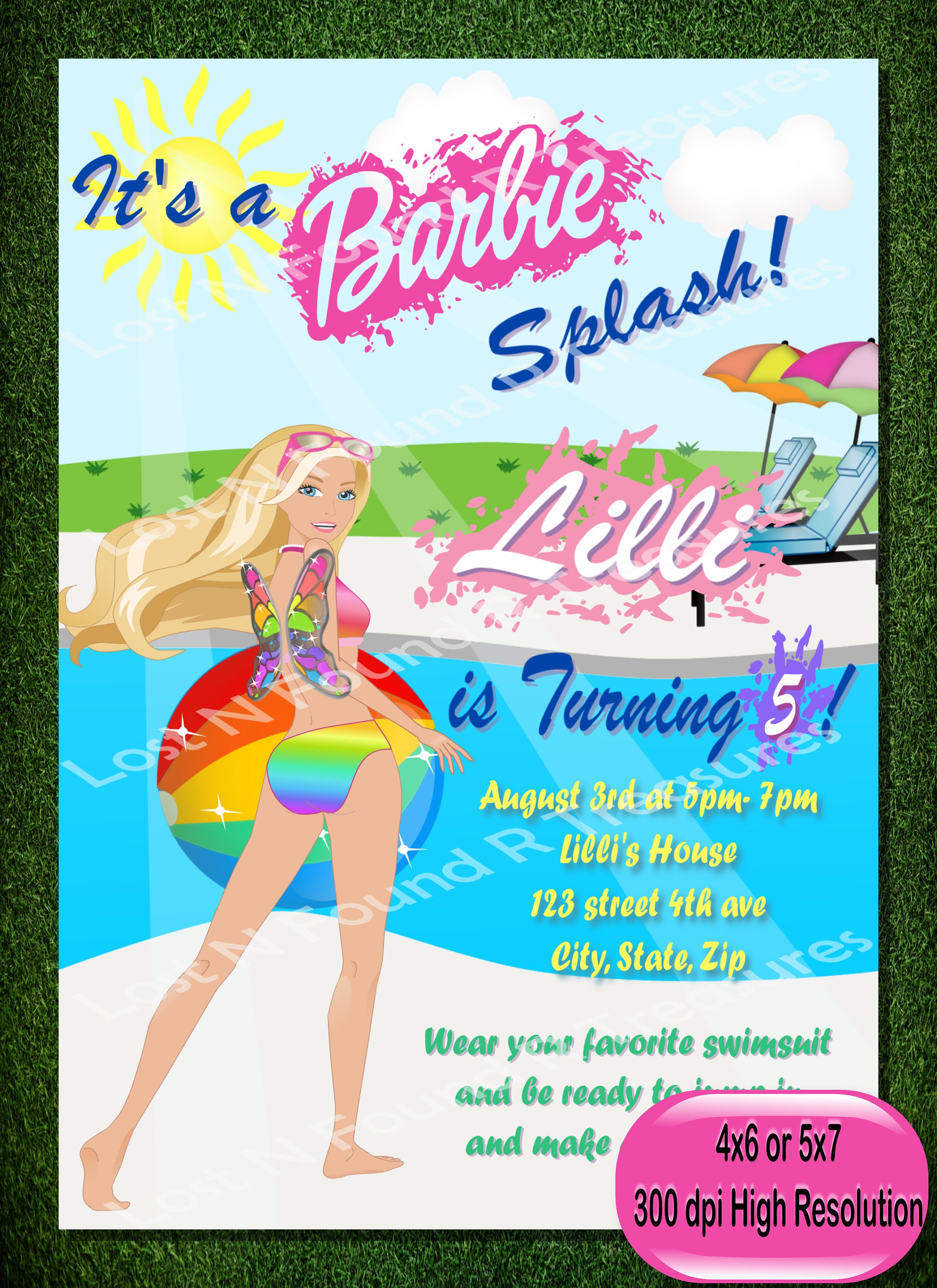 Custom Barbie Pool Party Swim Party Chip Bag Treat Bags Lupon Gov Ph