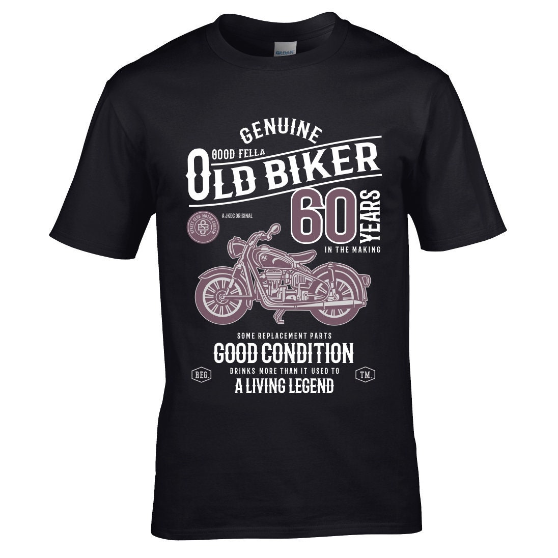 Premium Funny 60 Year Old Biker Retro Style Classic Motorbike Motif For 60Th Birthday Anniversary Gift Men’s Black T-Shirt Top