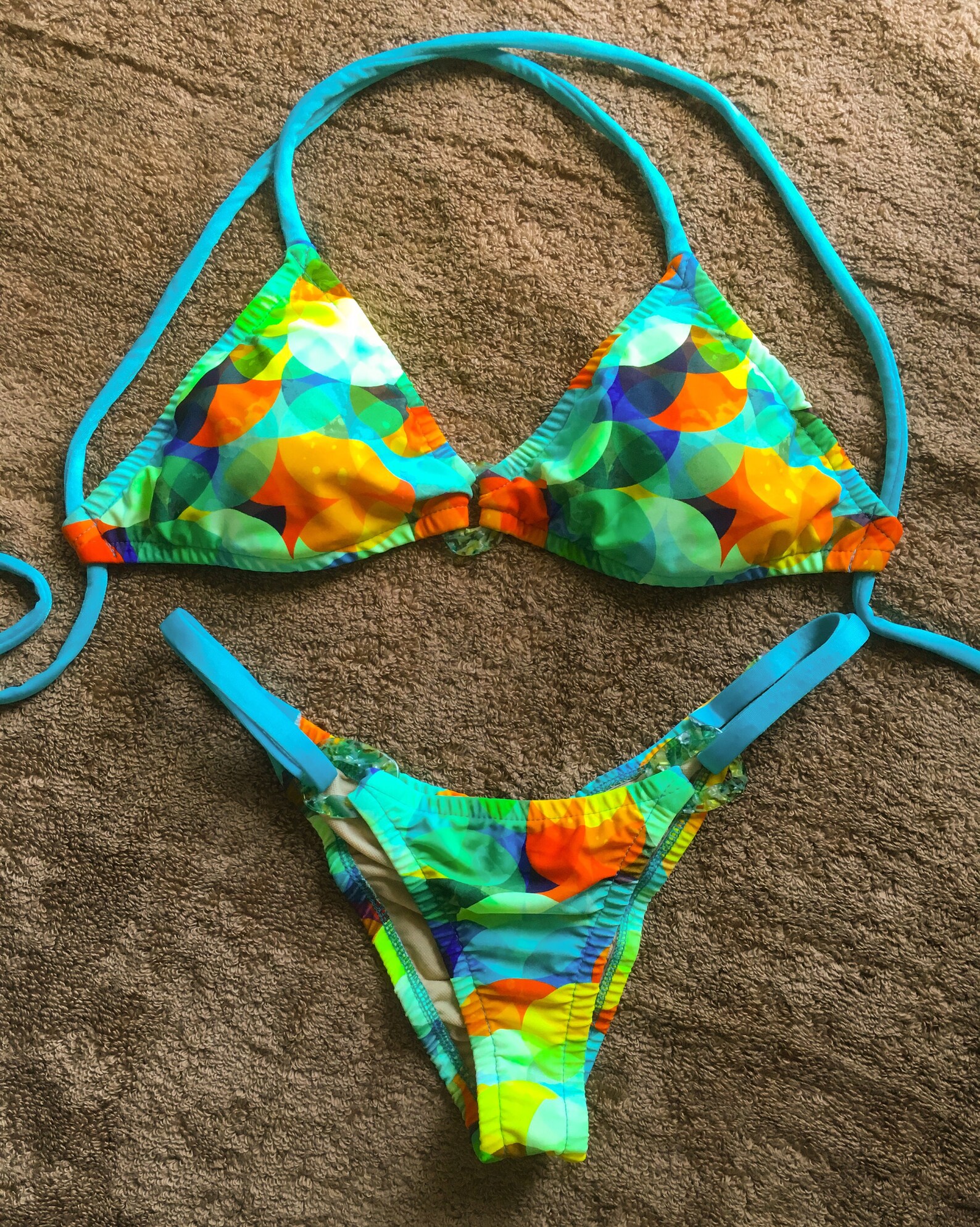 Colorful Bikini Designer Bikini String Bikini Cheeky Etsy 0 Hot Sex