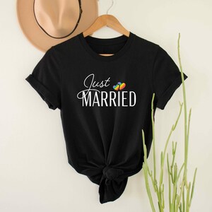 Just Married LGBTQ Rainbow Shirt Gay Honeymoon Tee Lesbian Etsy