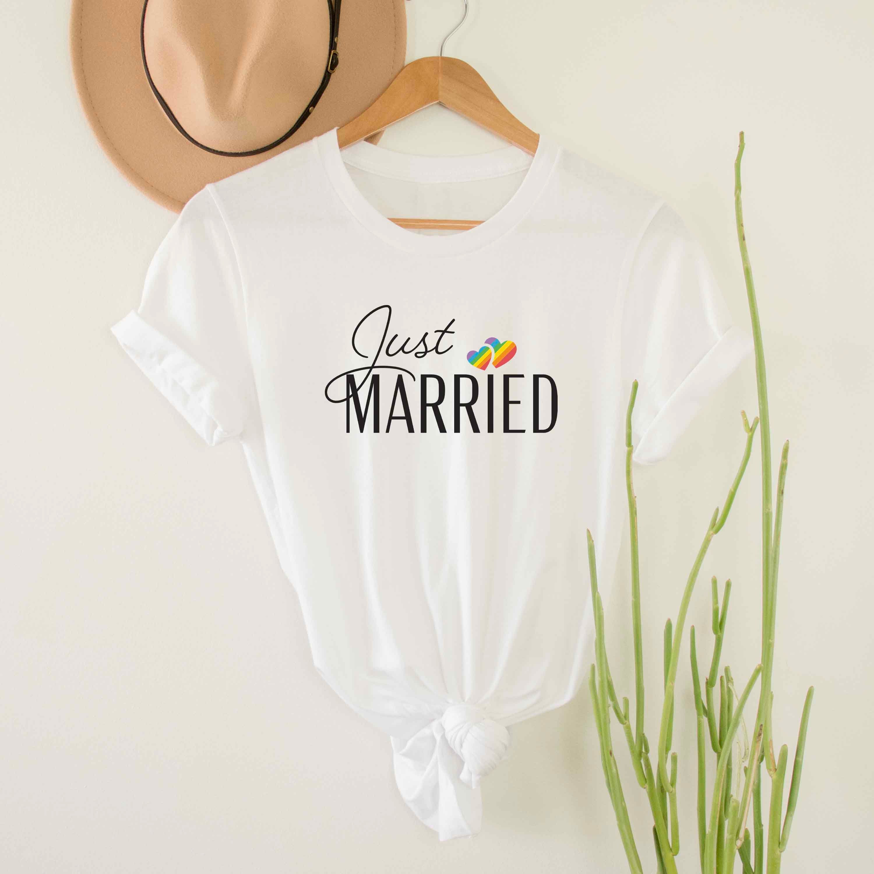Just Married LGBTQ Rainbow Shirt Gay Honeymoon Tee Lesbian Etsy