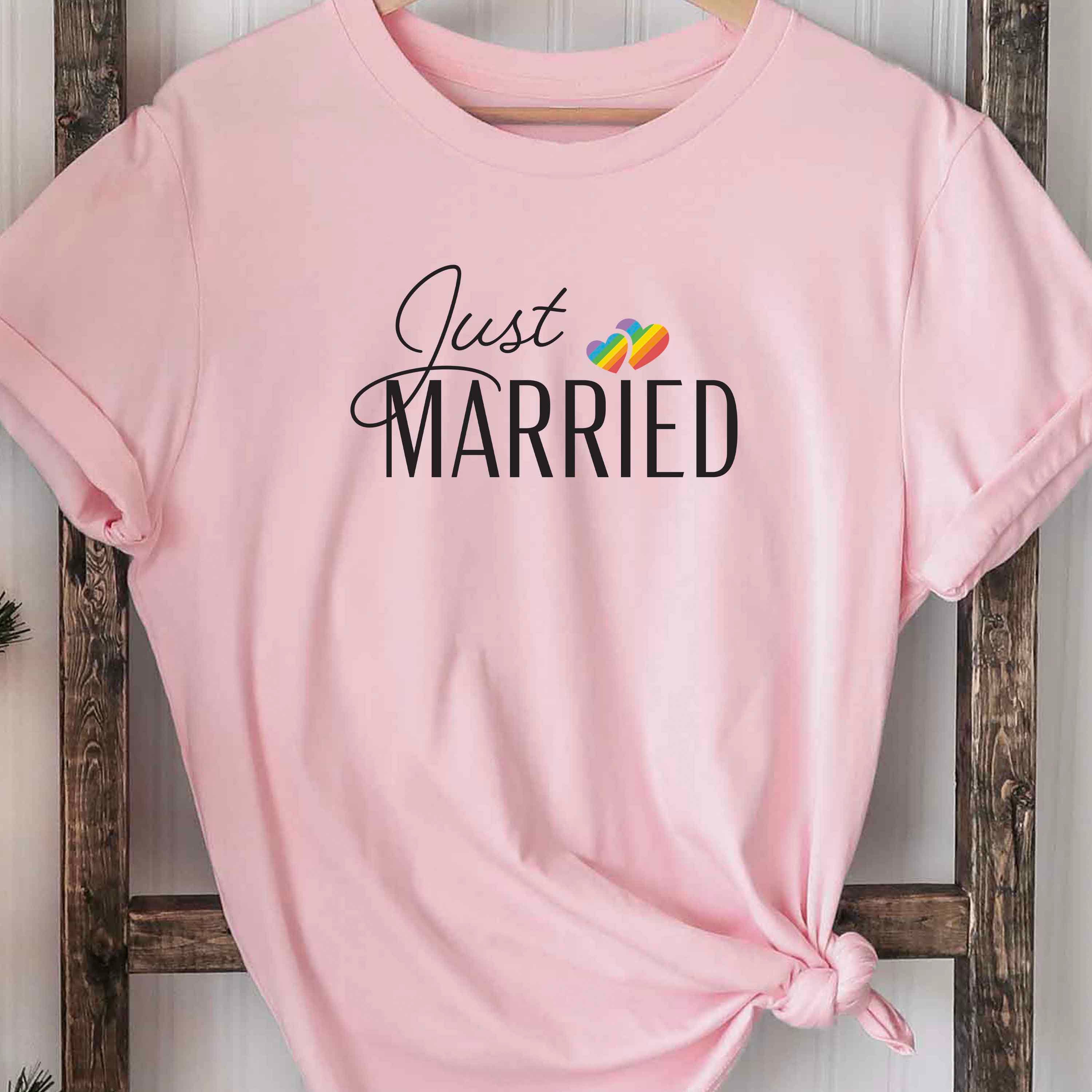 Just Married LGBTQ Rainbow Heart Shirt Gay Honeymoon Tee Etsy