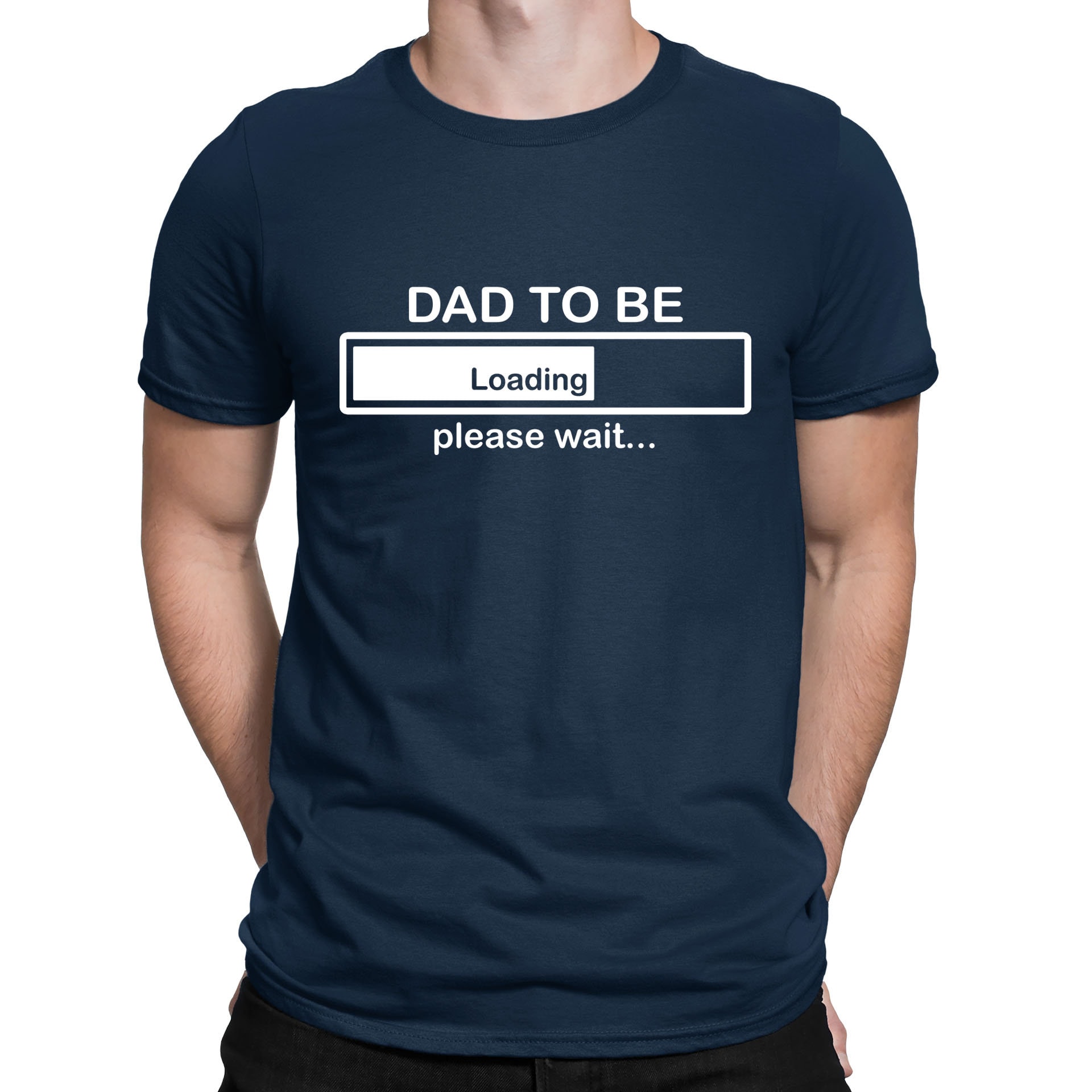 Mens Dad To Be Loading Expecting Father Funny Slogan T-Shirt