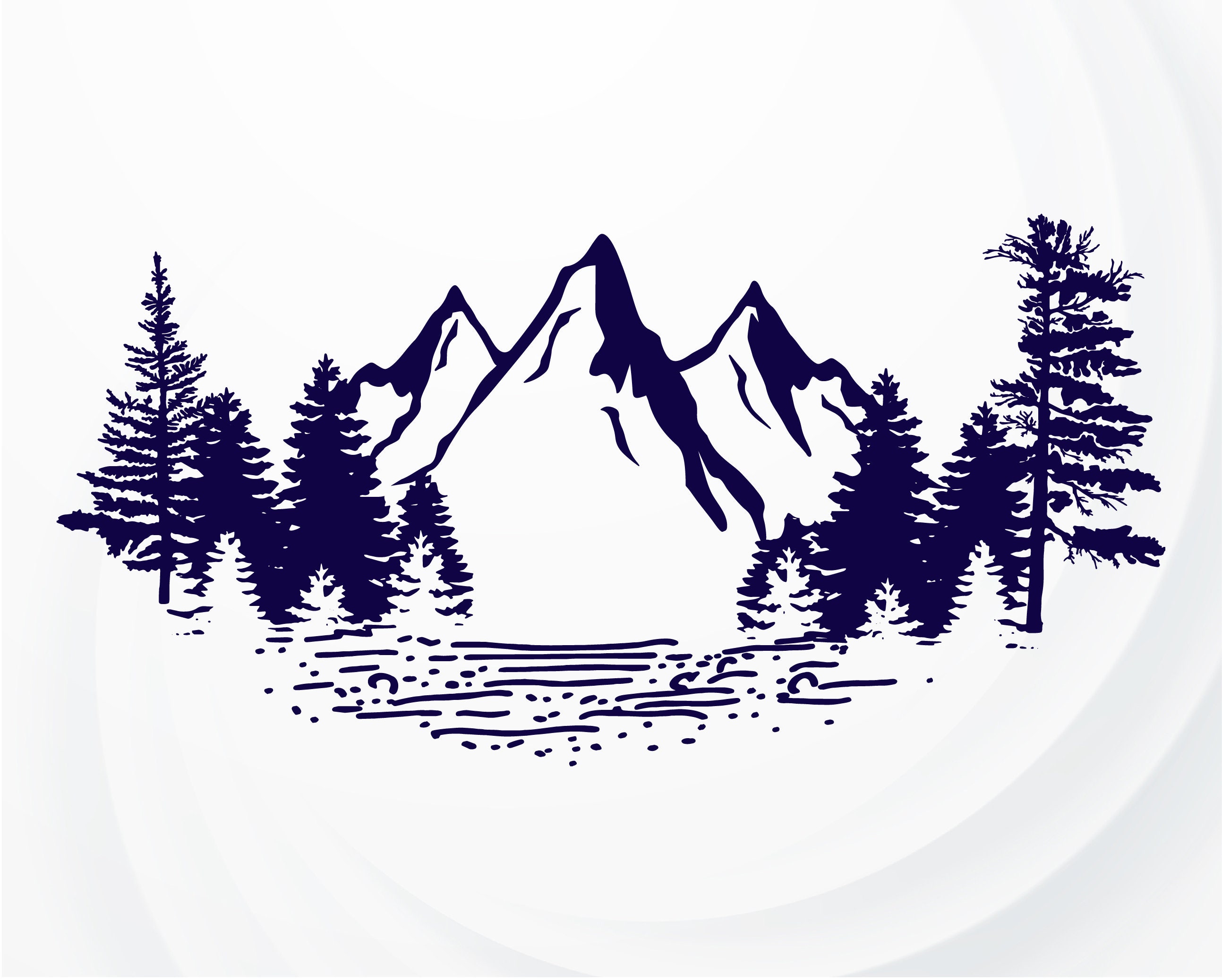 Drawing Illustration Outdoor Svg Mountain And Forest Svg Trees Svg