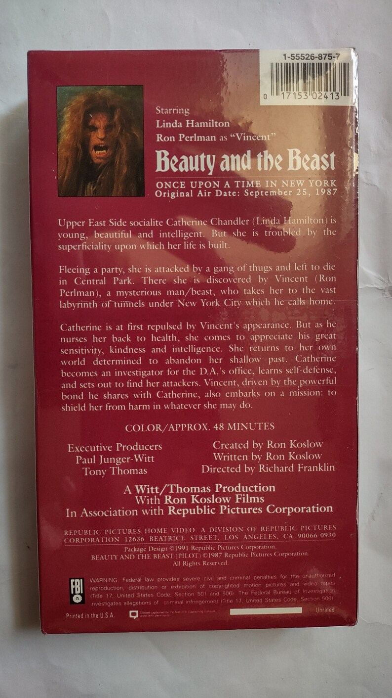Vhs Video Cassette New Sealed Beauty And The Beast Linda Hamilton New