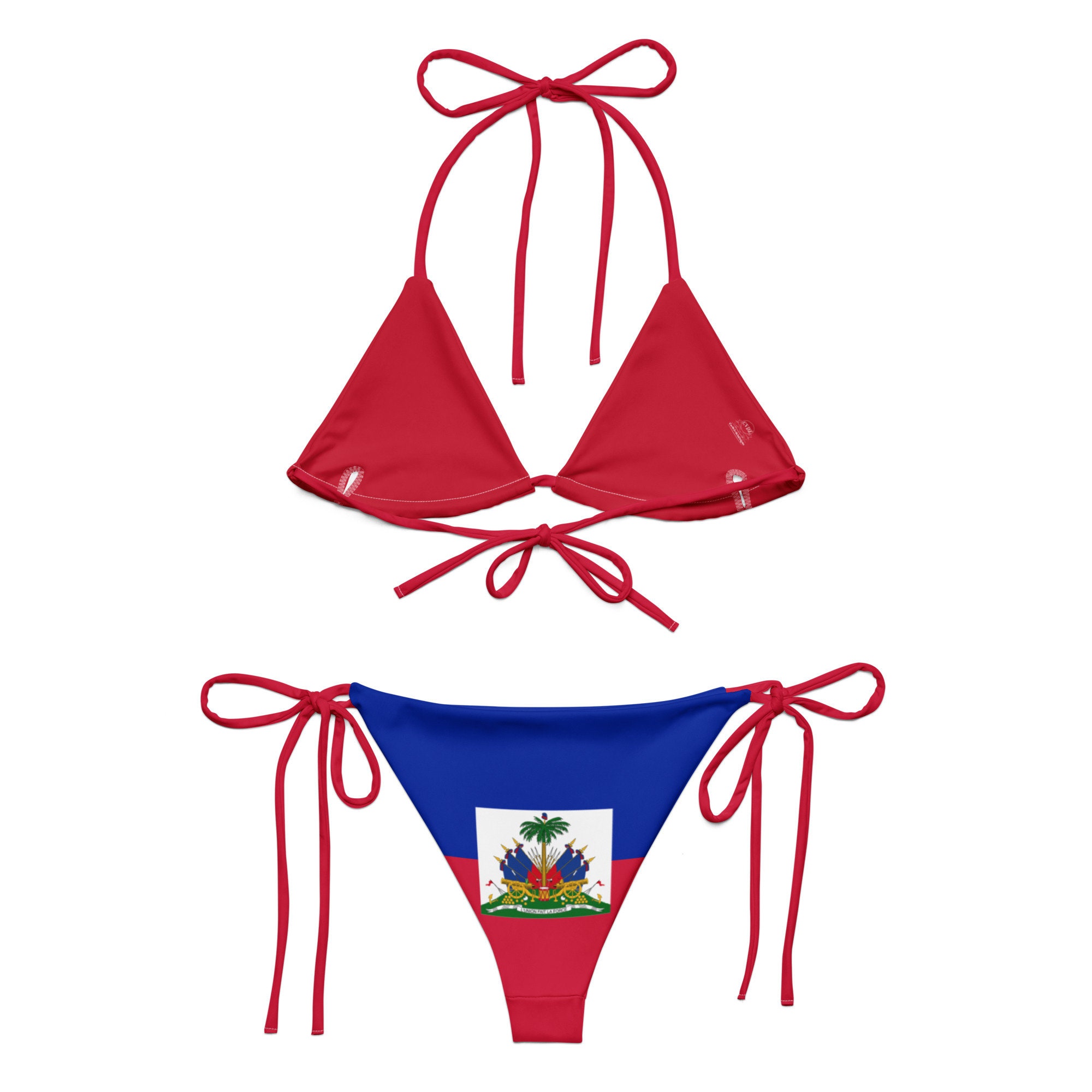 Haiti String Bikini Coat Of Arms Flag Summer Swimwear Caribbean Bathing Suit Haitian Zoe