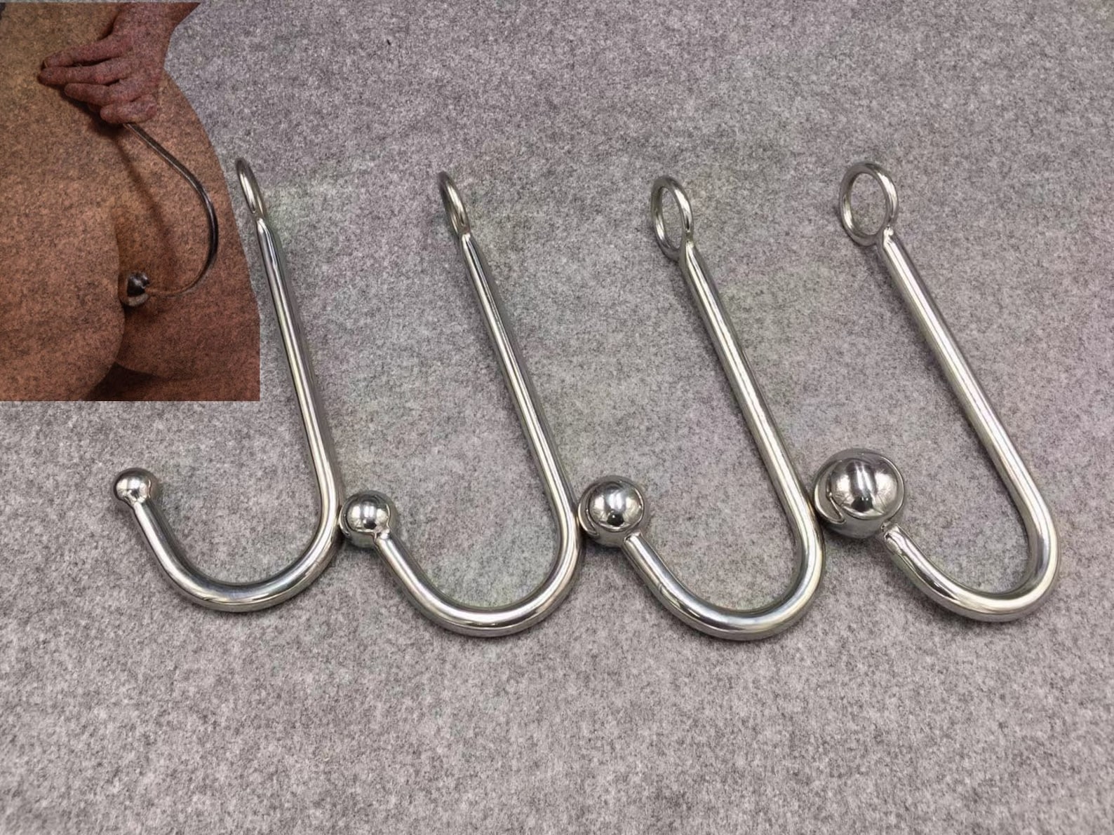 Крюк для подвешивания №02 Mif Hook, серебристый 743-02 PP DD - МиФ - Анальные крюки - Купить
