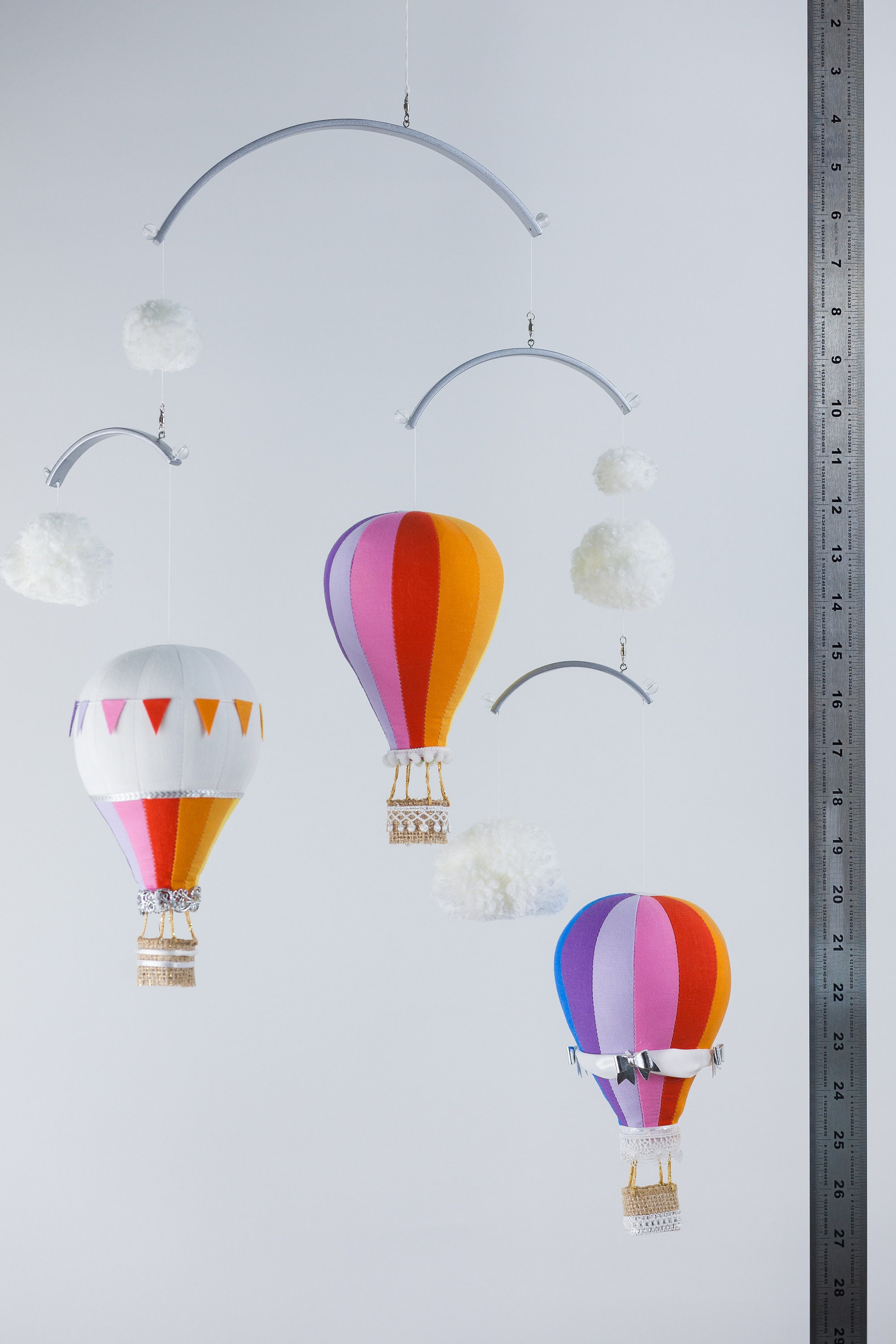 Hot Air Balloon Kinetic Crib Mobile For A Baby Boy Or Girl Travel Theme Nursery Or Rainbow Theme