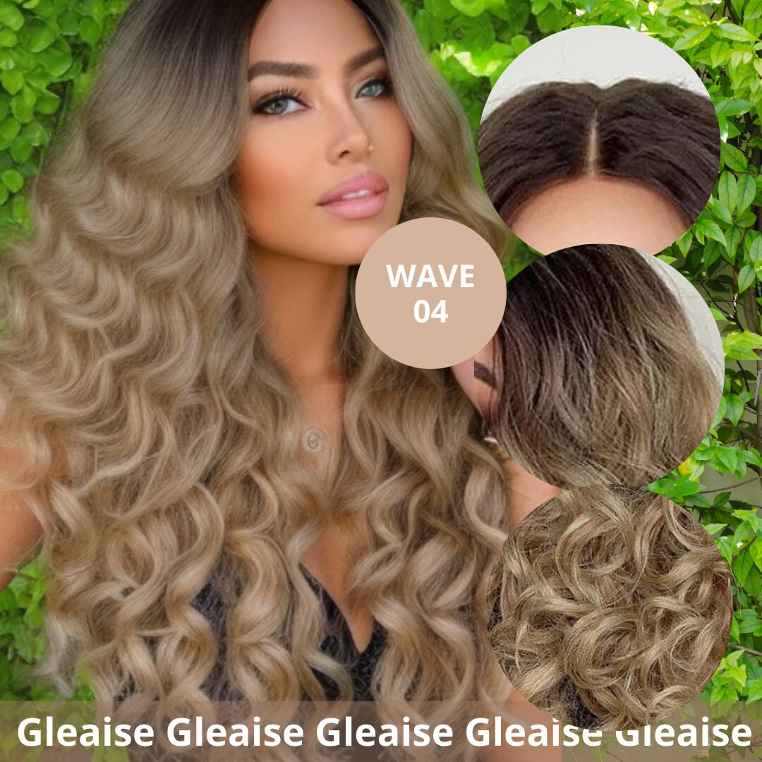 Lace Front Water Wave Wig Natural Blonde Wig Flat Wrap Long Curly Hair