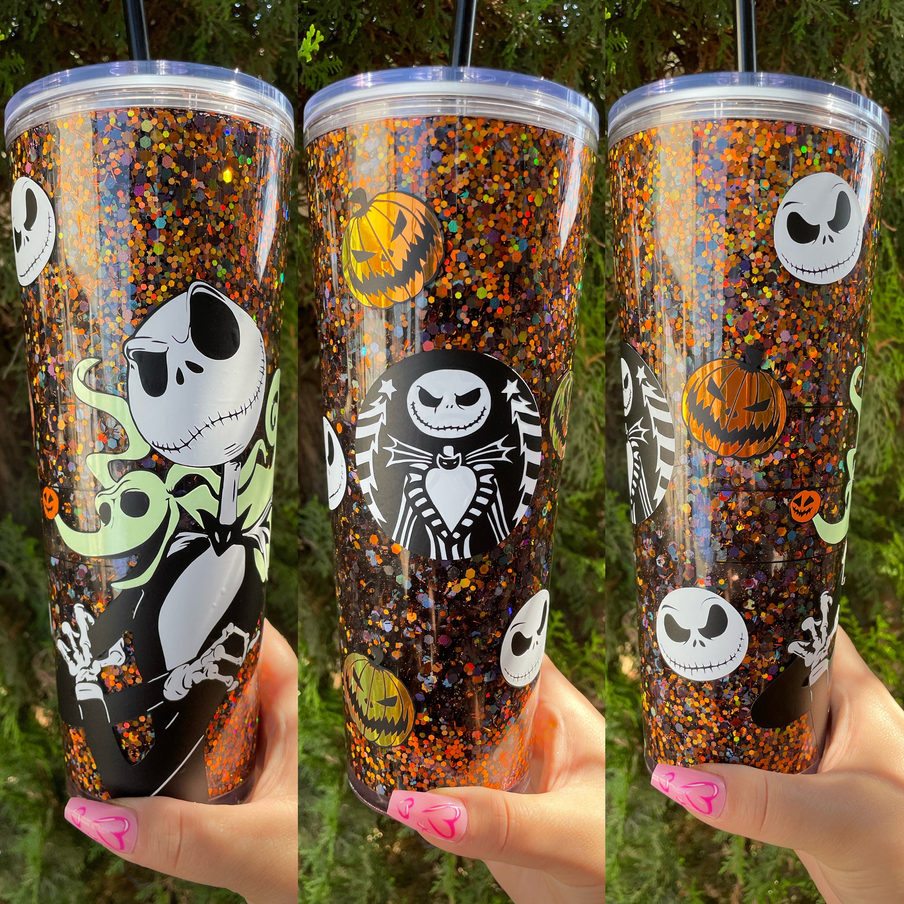 Jack Skellington Inspired Customized Snowglobe Tumbler Nightmare