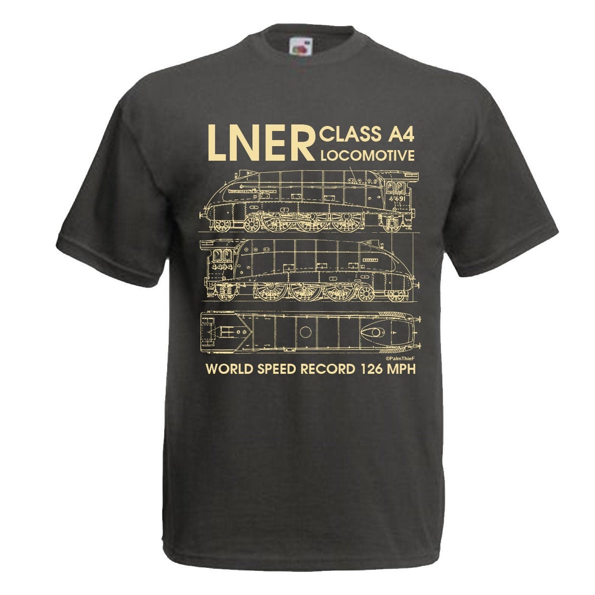 Lner Class A4 Locomotive Train T-Shirt Blueprints Birthday Gift
