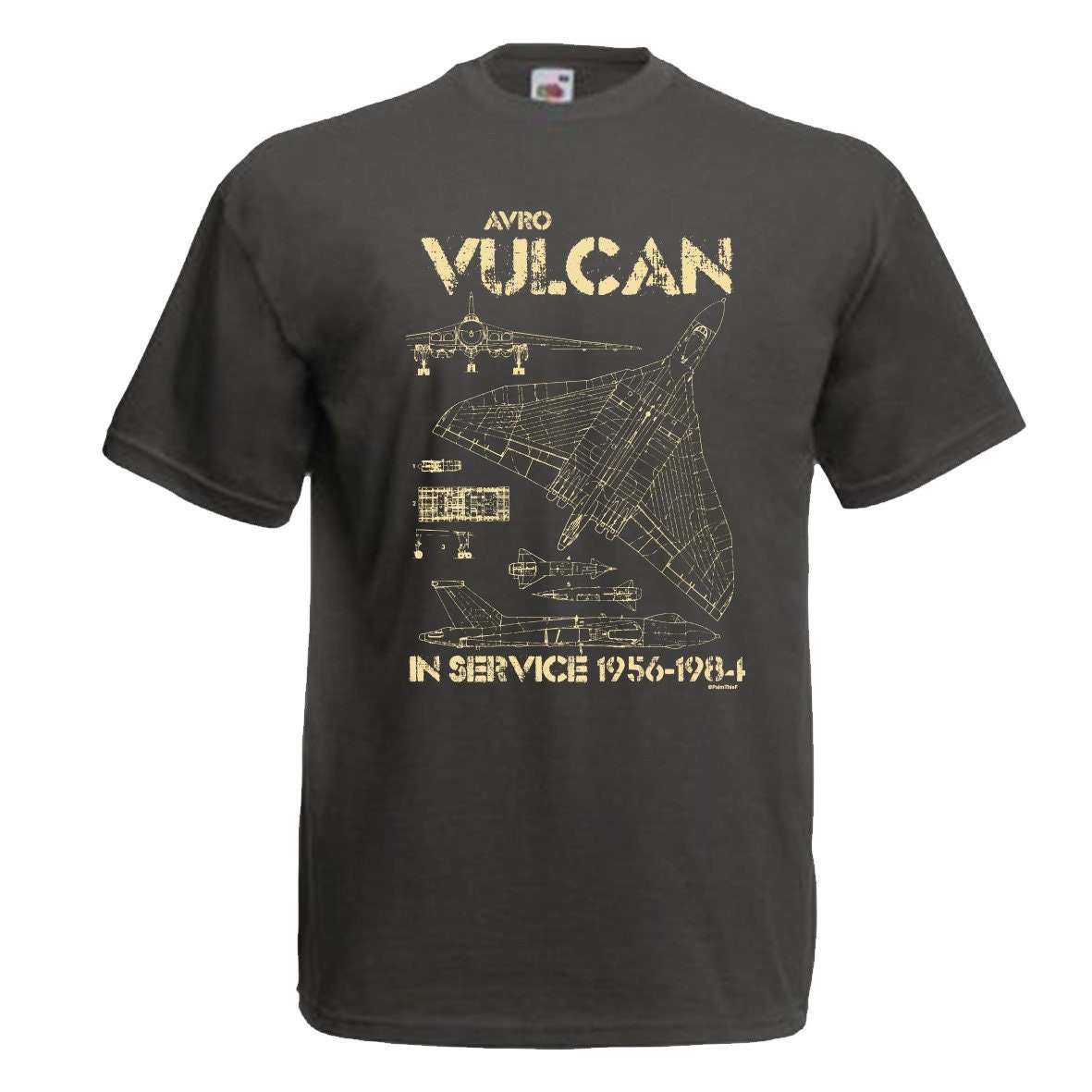 Avro Vulcan Raf Strategic Bomber T-Shirt Plane Aircraft Blueprint