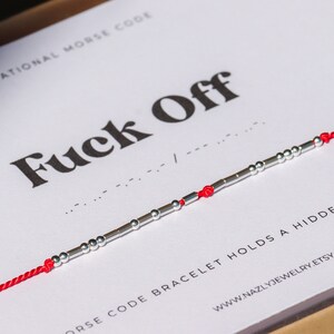 FUCK OFF Morse Code Bracelet Hidden Message Bracelet Custom Morse Code Bracelet Friendship