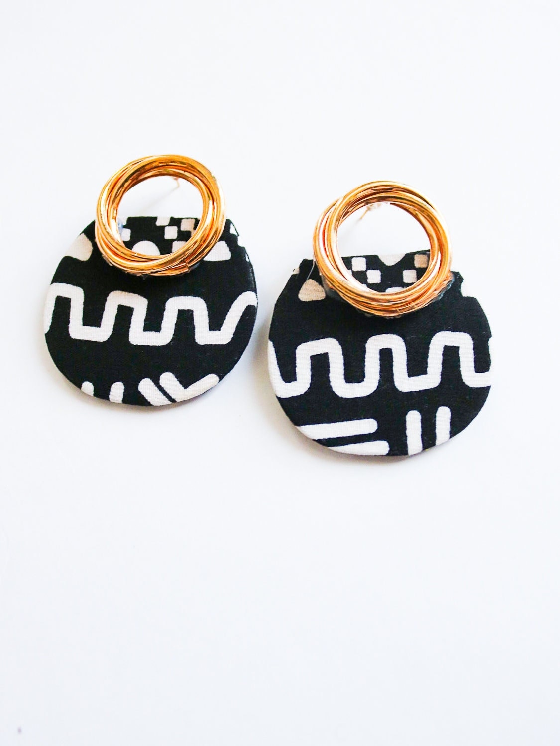Handmade Didi Earrings | African Prints Occasion For Her Black & White Best Gift