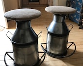 Industrial Steampunk retro/vintage Stool Seat With Milk Can Man cave/Valentines gift/Hallway/Home Decor/Office/Dining Chair