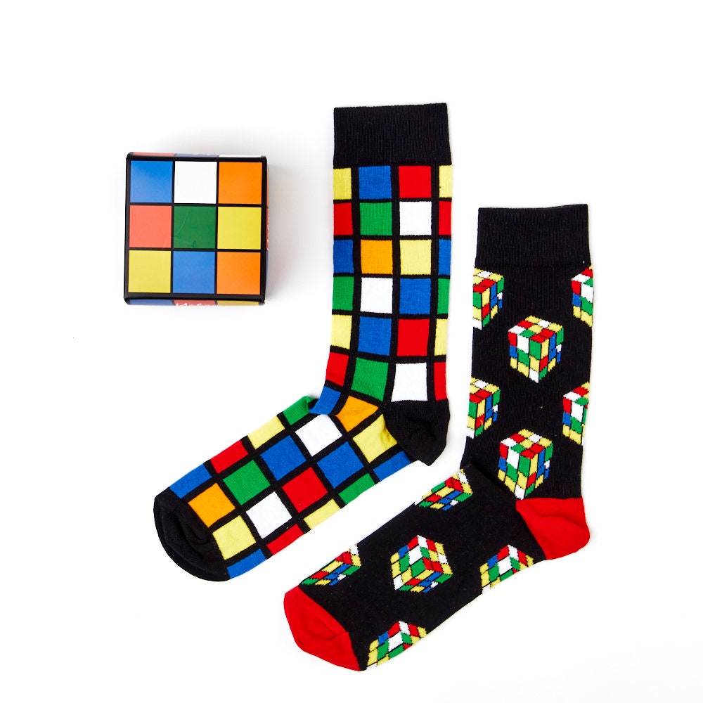 Unisex Game Cube Socks Gift Set | 2 Pairs Cotton Rich Premium Novelty Gifts