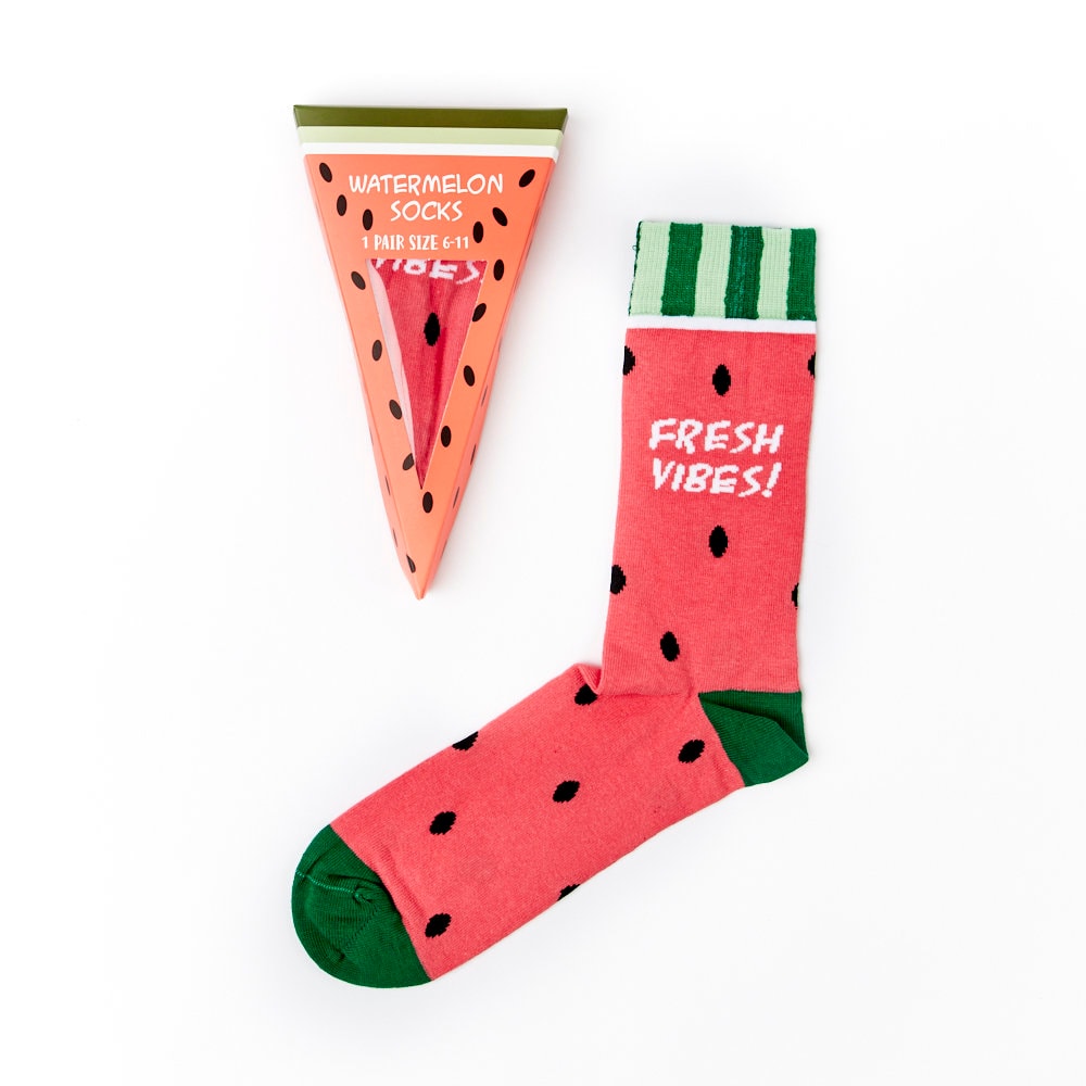 Unisex Watermelon Slice Socks Gift Set | 1 Pair Cotton Rich Premium Novelty Gifts