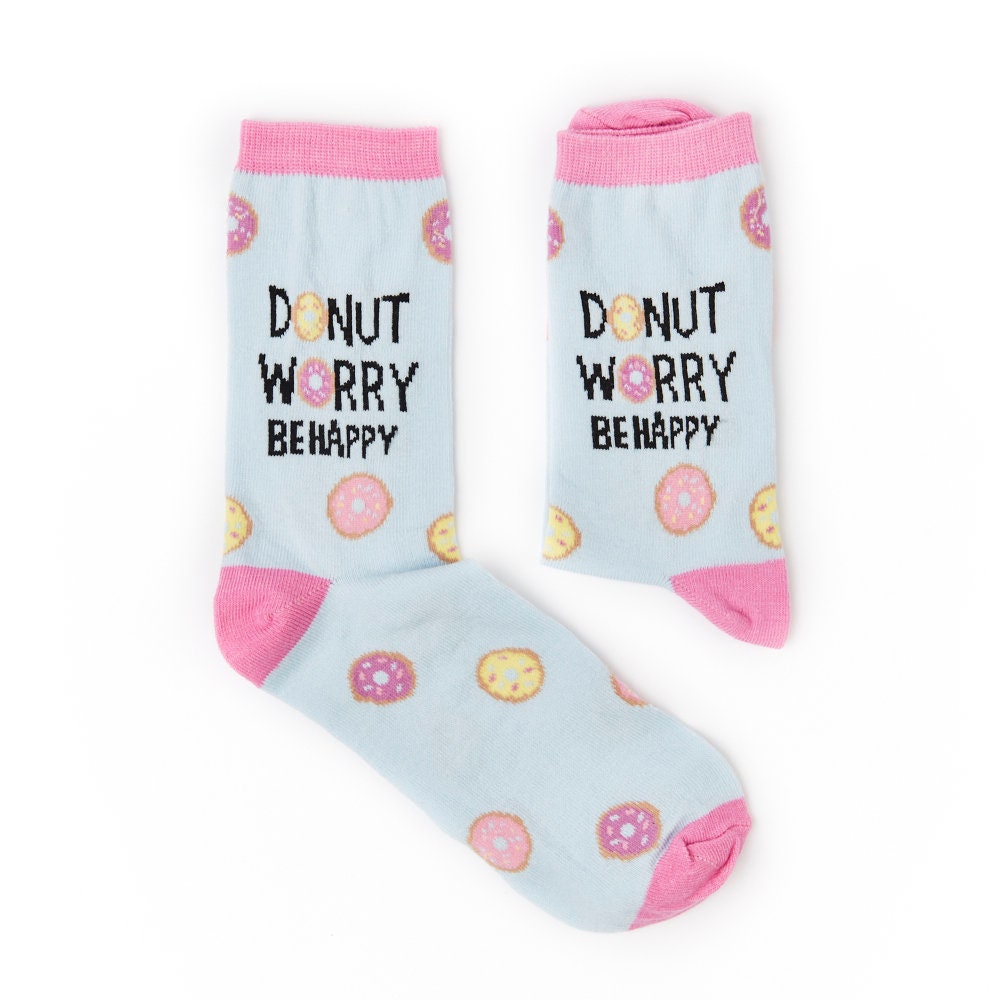 Ladies Donut Worry Socks | Gift 1 Pair Cotton Rich Premium Novelty Gifts
