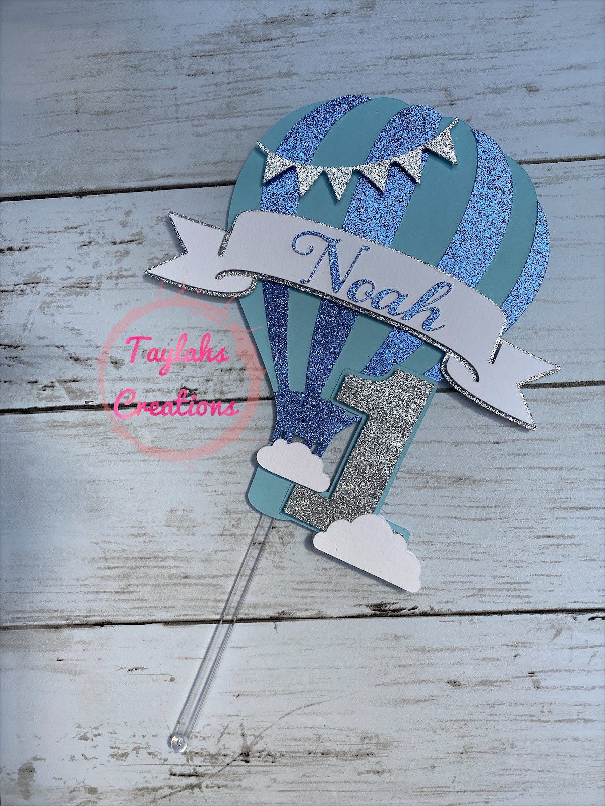 Hot Air Balloon Cake Topper Cake Topper Handmade Cake Etsy