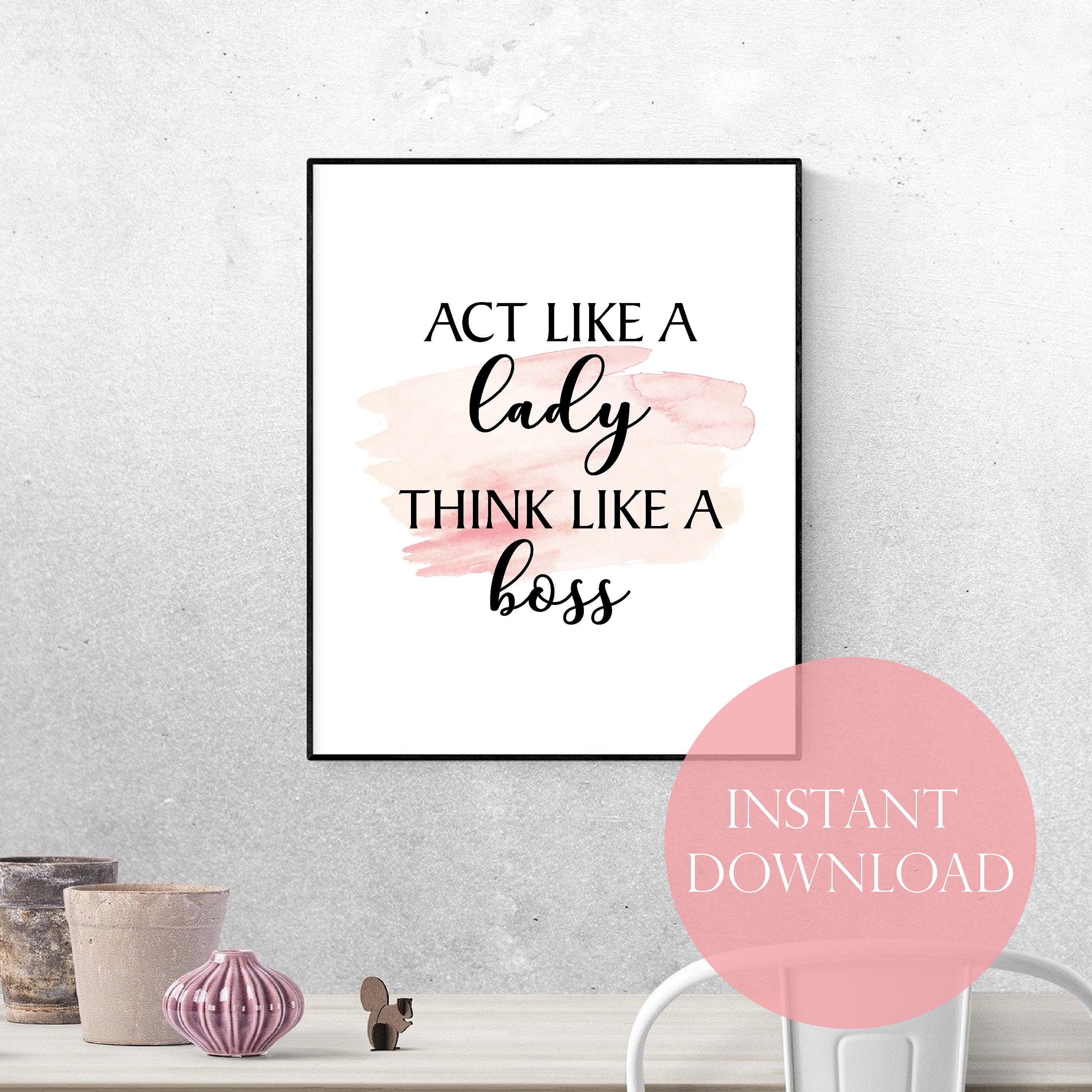 Boss Babe Printable Wall Art Feminine Wall Art Girl Boss Wall Art Feminist Print Teen Girl