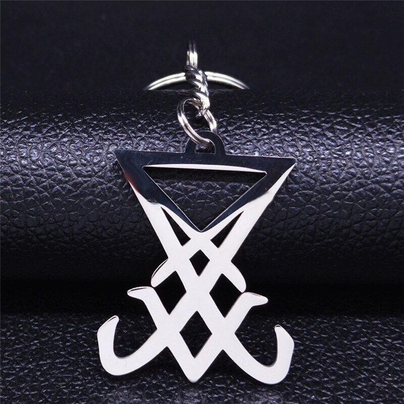 Sigil Of Lucifer Keychain Church Of Satan Stainless Steel Keychain Seal