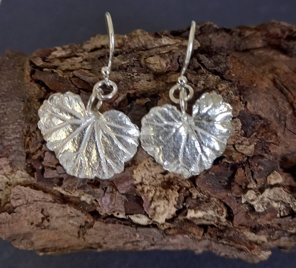 Silver Leaf Earrings, Real in Fine Silver, Silver Drop Gift For Plant Lover, Handmade Uk, Recycled Gifts By Post