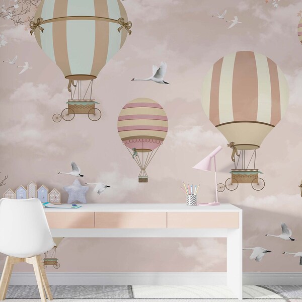 Wallpaper Hot Air Balloon Etsy