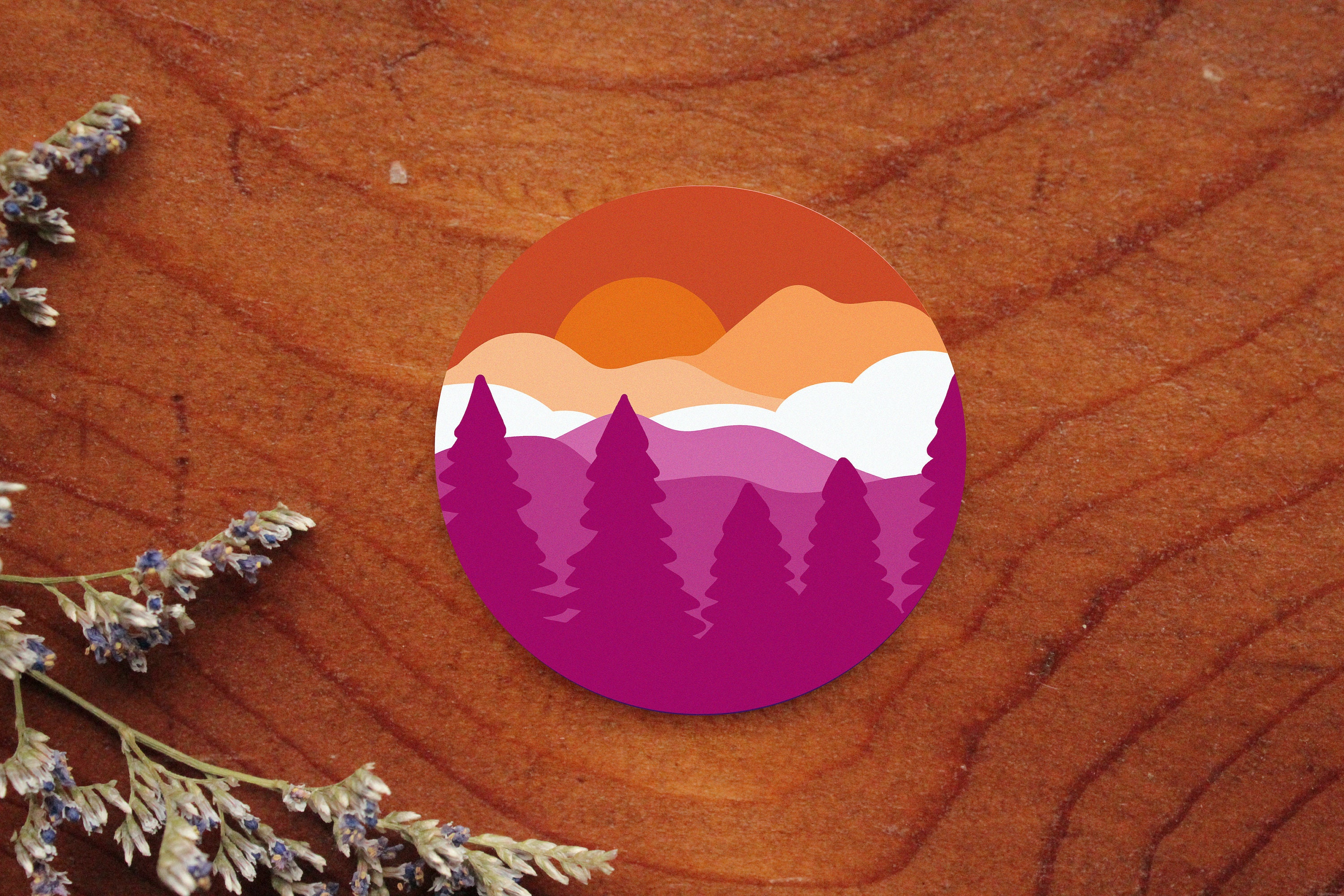 Subtle Lesbian Flag Sticker Pride Sticker Mountain Sticker Laptop Sticker Scrapbook Sticker Etsy