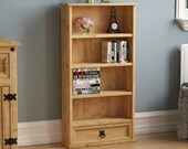 Corona 1 Schublade Bcherregal DVD Buch Rack 3 Regal Lagerung Wohnzimmer Display mexikanische massive gewachste Kiefer Mbel