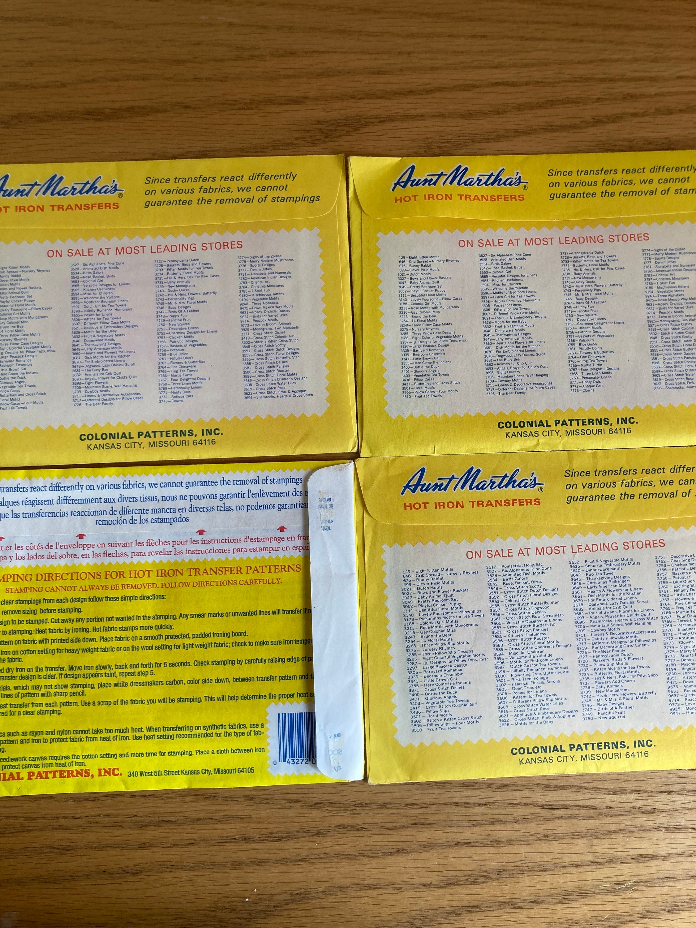 Set Of Aunt Marthas Hot Iron Transfers Etsy