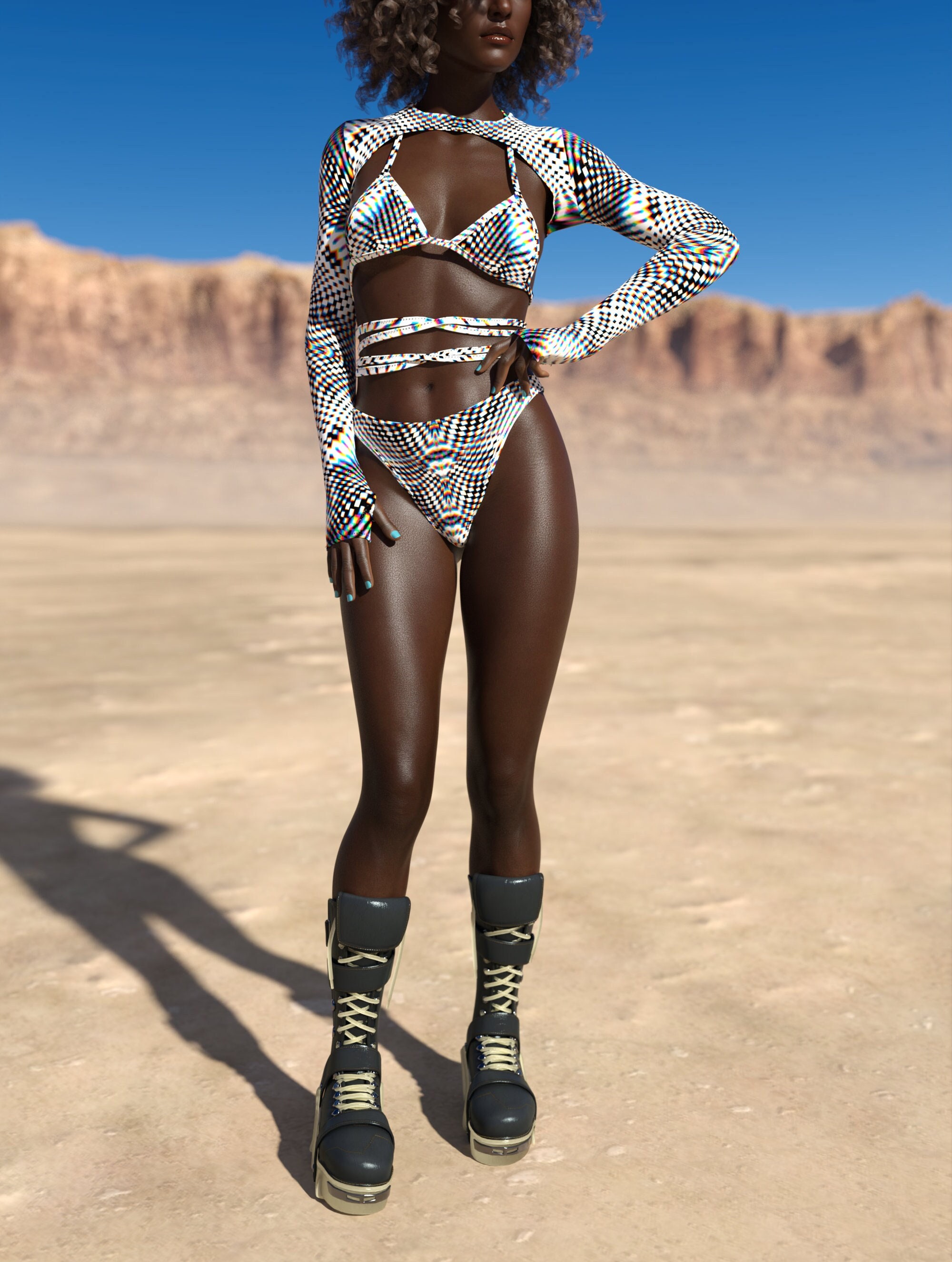 Psychedelic Rave Bikini Rave Gear Bikini Sexy Festival Bikini Liquid Rave Bikini Pool Party