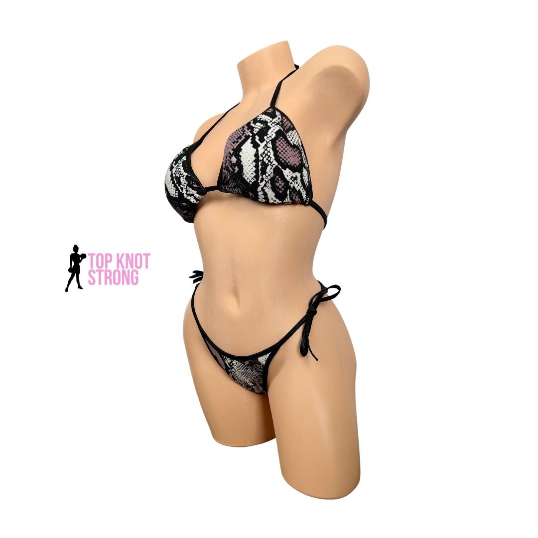 Mauve Snake Skin Bikini Competition Posing Practice Suit Etsy