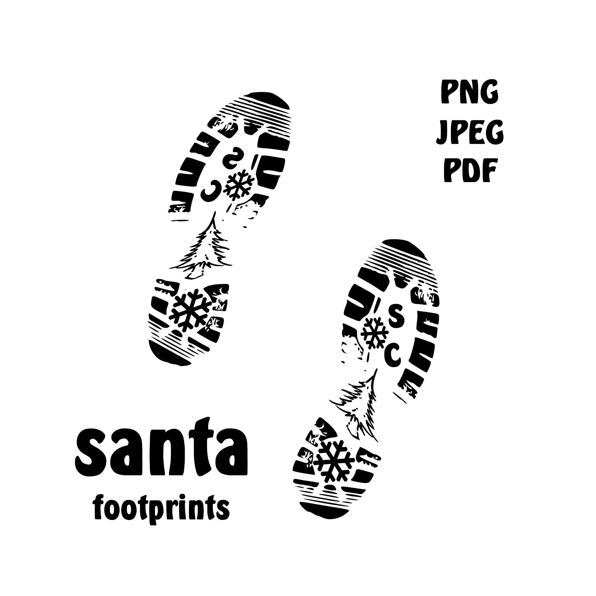 Santa FootPrint Svg Santa Boot Png Footprint Santa Svg Etsy